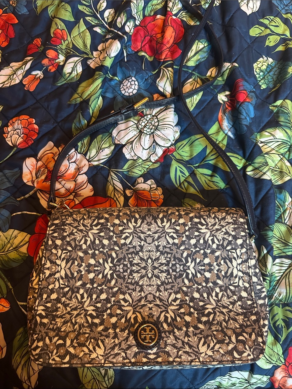 Tory Burch Floral-Print Crossbody Bag
